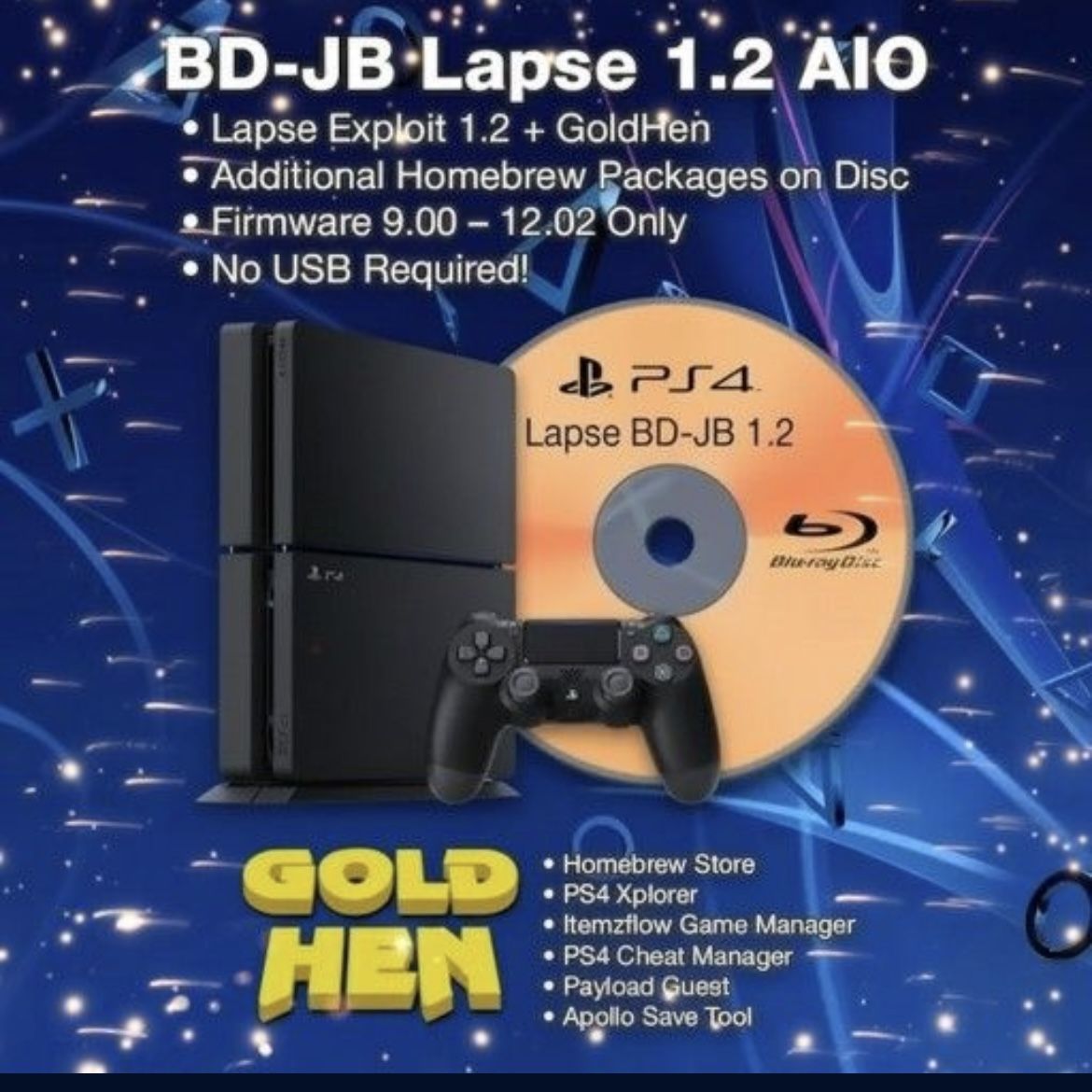 PS4 Jailbreak Blu-ray 9.00-12.02 Firmware  With Goldhen Todos los Juegos De PS4 Free Sin Online