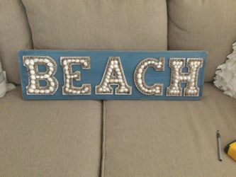 Unique Beach Shell Wood Sign - EXCELLENT CONDITION