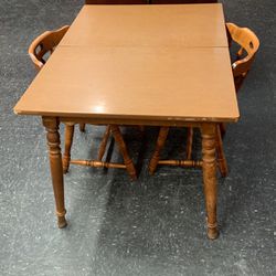 Wooden Table With 2 Chairs - L - 42 Inches W-32 Inches H-29 Inches