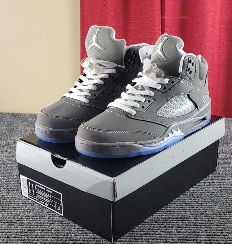 Nike Air Jordan 5 136027-005 Retro 'Wolf Grey' Men's Size 11 New