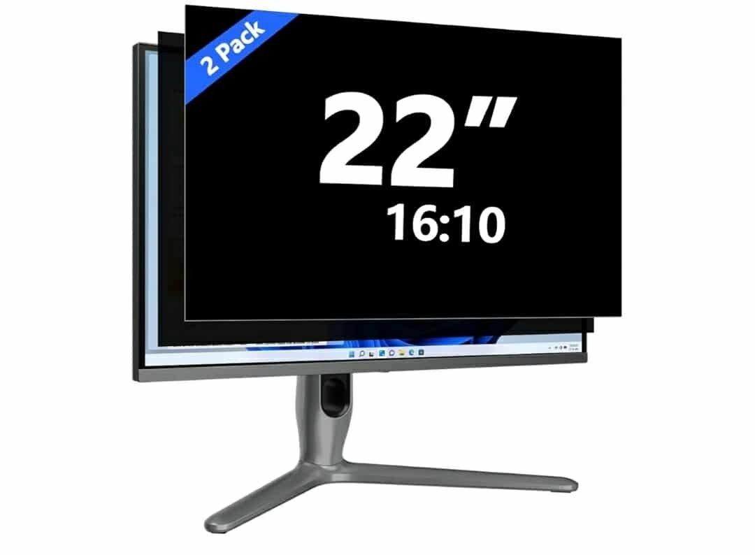 New 22 Inch Privacy Screen for Computer Monitor Eye Protection Anti Glare Blue Light Monitor Privacy Shield Screen 22 Inch 16:10 Aspect Ratio [2 Pack]