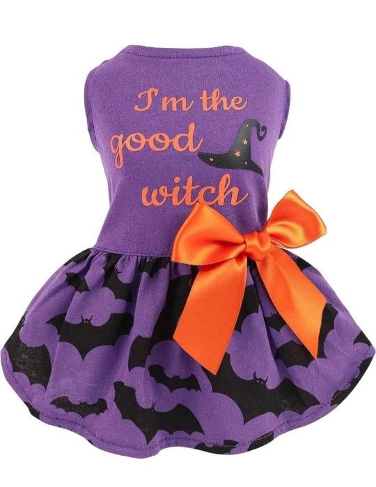 NEW! Fitwarm 100% Cotton "I'm The Good Witch" Halloween Pet Dog Costume, Size XXSmall