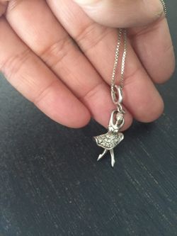 Sterling silver ballerina necklace