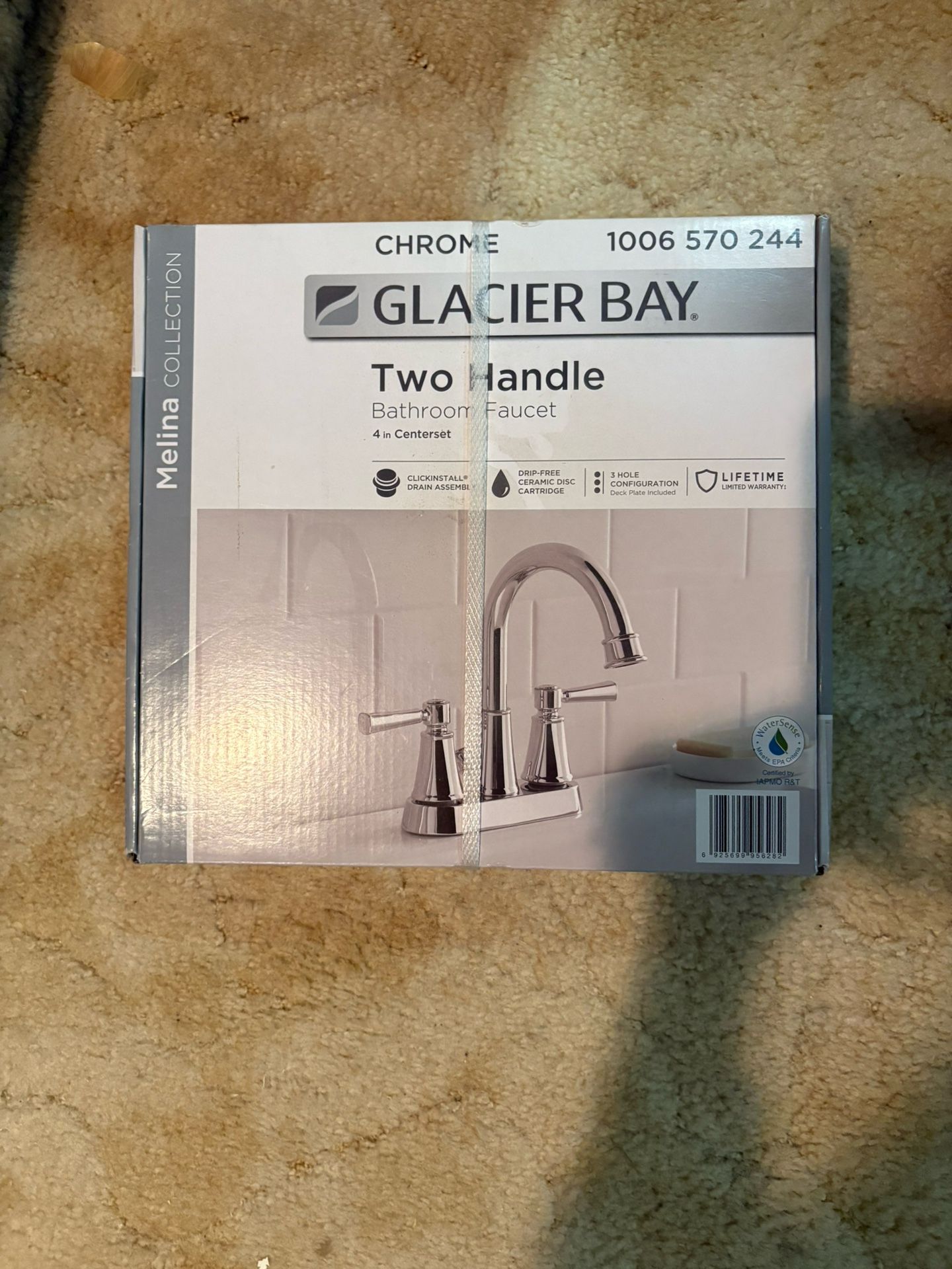 Glacier Bay Chrome Bathroom Faucet Melina Collection