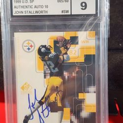 John Stallworth 1999 Upper Deck SP Signature Edition Autographed UCG 10 AUTO 9 OVERALL