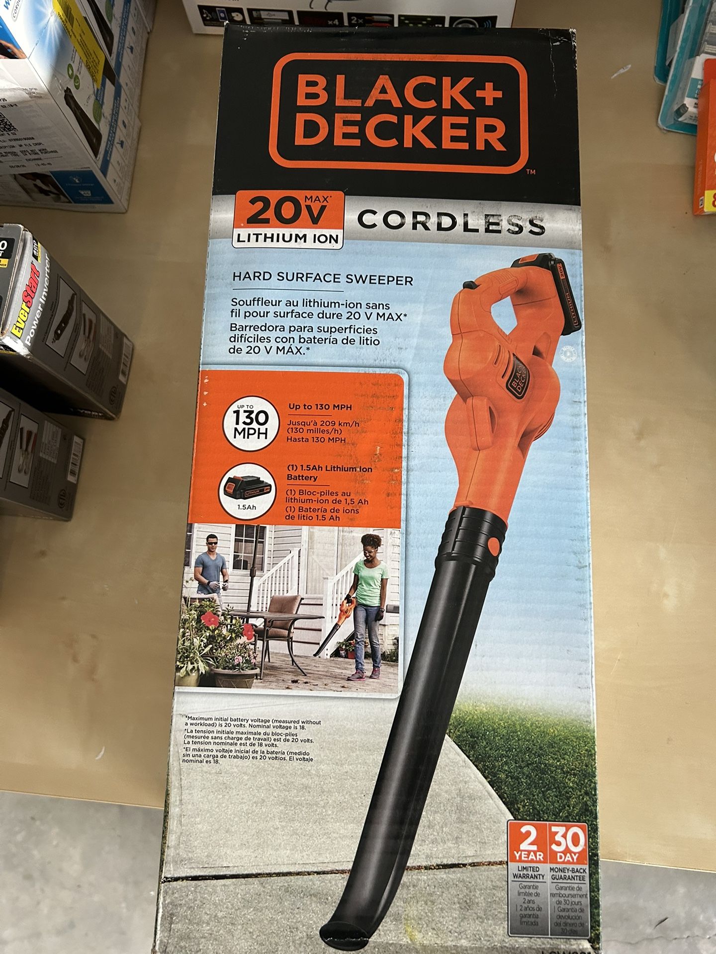 BLACK+DECKER 20-volt max 4-cycle 80.0-CFM 130 Battery Handheld Leaf Blower 1.5 Ah