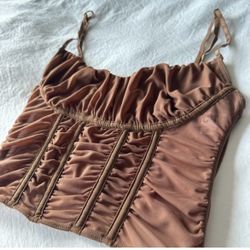 Mesh Brown Corset Top