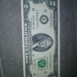 2013 $2 US BILL STAR NOTE 
