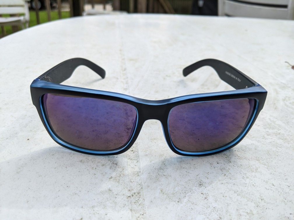 Blue and black sunglasses