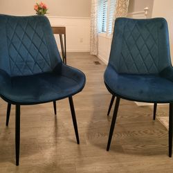 2 Accent Dining Room Chairs (Blue)