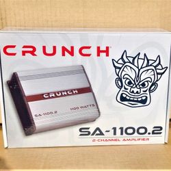 Crunch Car Audio Power Amplifier 2 Channel Speaker System Amp 1100 Watts SA-1100.2 🚨 Payment Options Available 🚨 No Credit Needed 🚨 