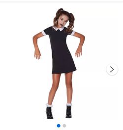 Girls Wednesday Addams Halloween Costume Dress