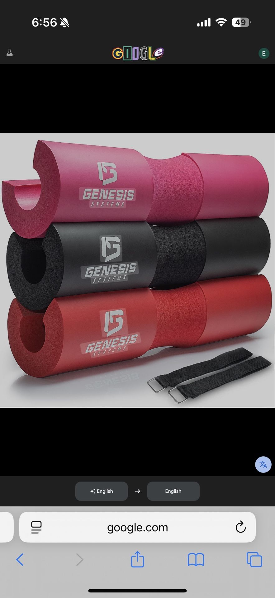 Pink Barbell Pad for Squats & Hip Thrusts