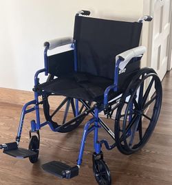 NEW Wheelchair, Wheelchair W/ Flip Back Desk Arms, Swing Away Footrests, 20" Seat !