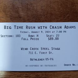 2 Big Time Rush Tickets For Musikfest In Bethlehem, PA