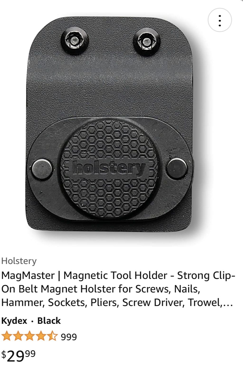 MagMaster | Magnetic Tool Holder - Strong Clip-On Belt Magnet Holster for Screws, Nails, Hammer, Sockets, Pliers, Screw Driver, Trowel, Drill Bit, Wre