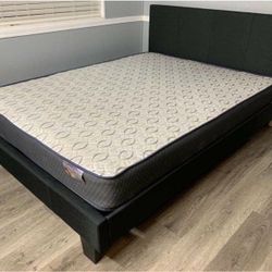 Cama Negra Nueva En Caja. Con Colchon Bamboo Top. 