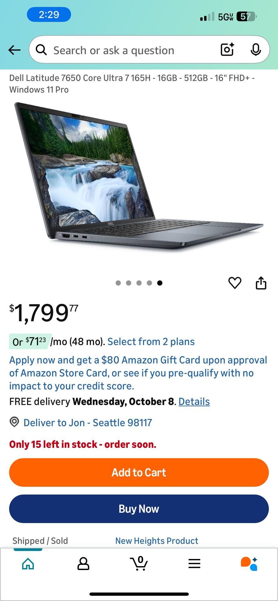 Dell Latitude 7650 XCTO Laptop Bran New