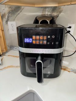 $35-Black Digital Air Fryer with View Window