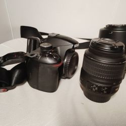 Nikon D3200 Digital SLR Camera Kit w/ 18-55VR and 55-200VR Lenses +Extras Tested