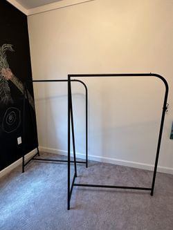 Set Of Black Clothing Racks