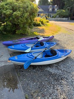 Recreational kayaks , including paddles.