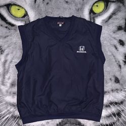 Rare Vintage Embroidered Honda Employee / Promo Windbreaker Sweater Vest Sz Xl NWOT 