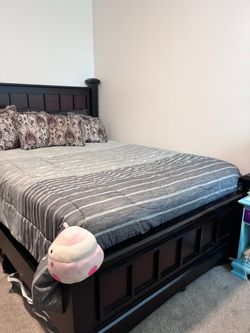 Dark Wood Queen Bed Frame