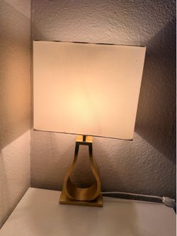 Gold and beige table lamps