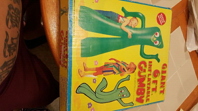 BRAND NEW 1986 6 FOOT TALL INFLATABLE GUMBY MAKE OFFER (contact info hidden) MARVIN