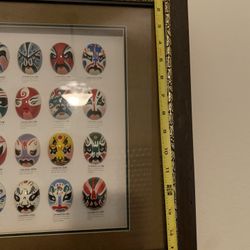 Antique Chinese Opar Face Egg Shape Picture With Frame.