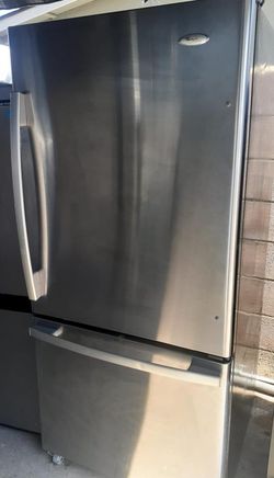 Whirlpool Bottom Freezer Stainless Steel Refrigerator Fridge
