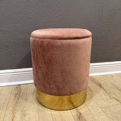 Pink Velvet Pouf Chair