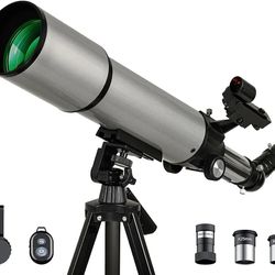 Telescope,  80mm Aperture 500mm FL AZ, w/Stargazing app

