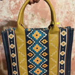 Navy Mustard Handbag