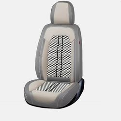 PU leather car seat covers , front & rear seats, Gray /off-White. New