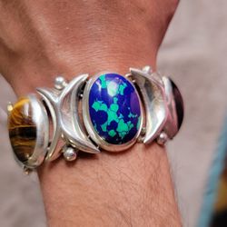 Chunky Bracelet With Multi Gemstone 