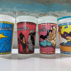 Disney Aladdin 32 oz. Plastic Cups Vintage 1996 Burger King