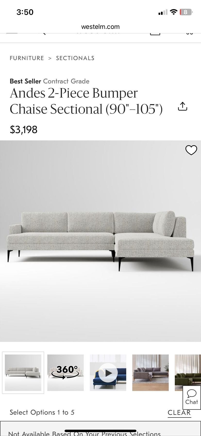 West Elm Andes Sectional