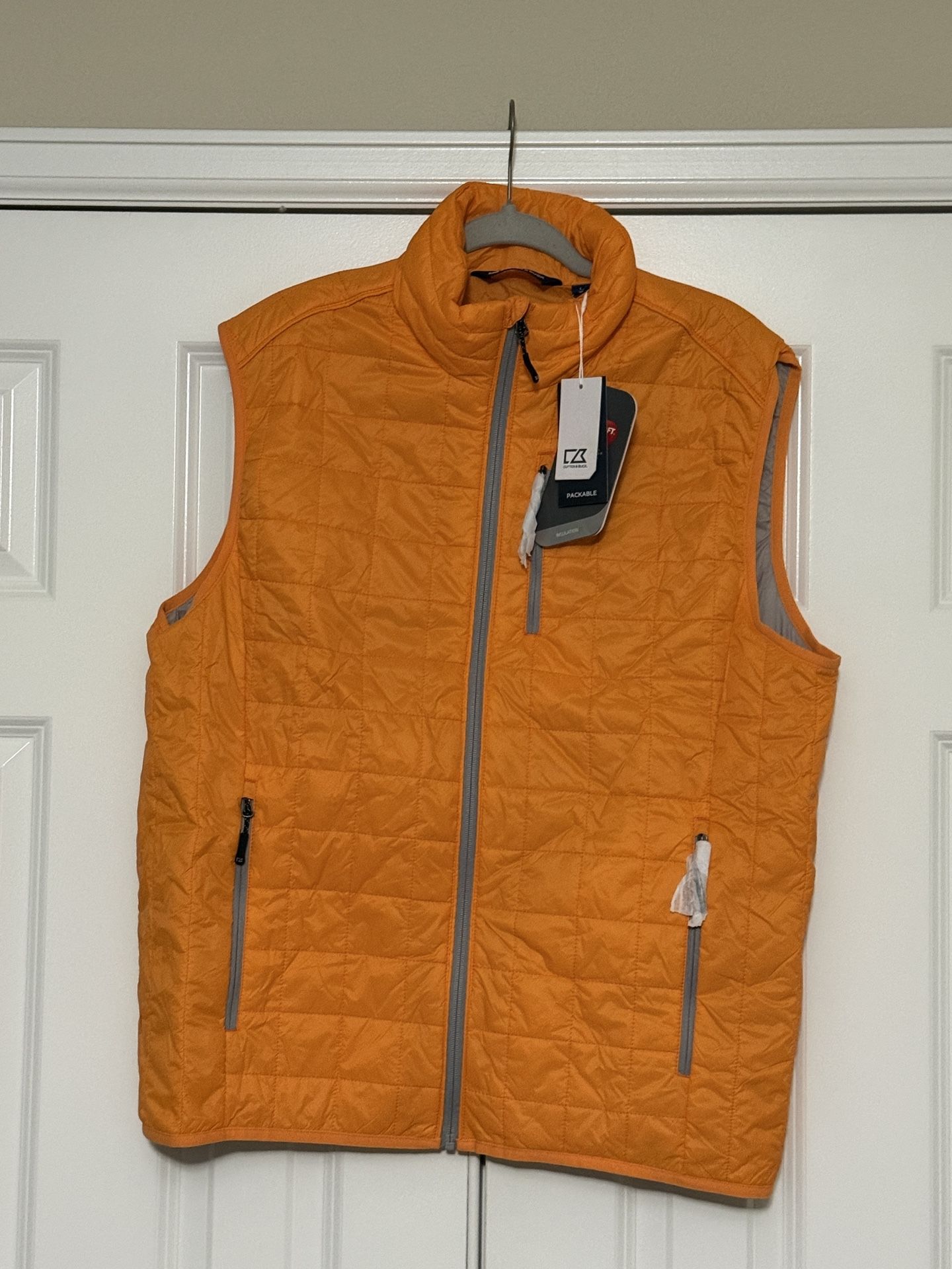 NEW w/ TAGS Cutter & Buck Rainier PrimaLoft Full Zip Puffer Vest Mens LARGE