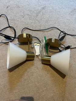 Gold sconce lights