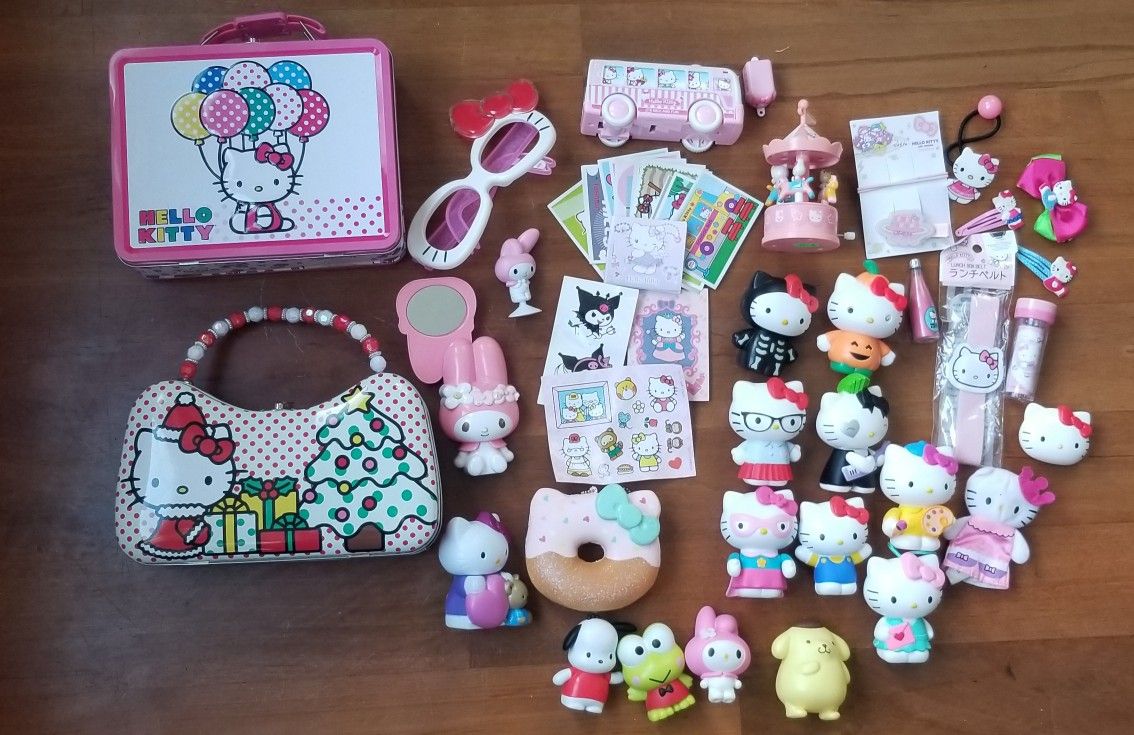 Hello Kitty Tin Boxes Figures Mirror Stickers Misc Stuff $25
