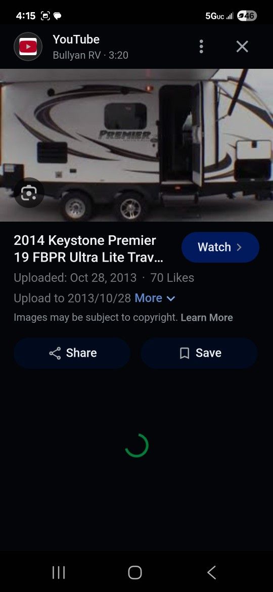 2014 Premier Ultra Light Bullet 19ft In Hood Condition. New Awning And New 56inch TV On A Full Motion Mount Able To Be Tucked Away When Not In Use. Up