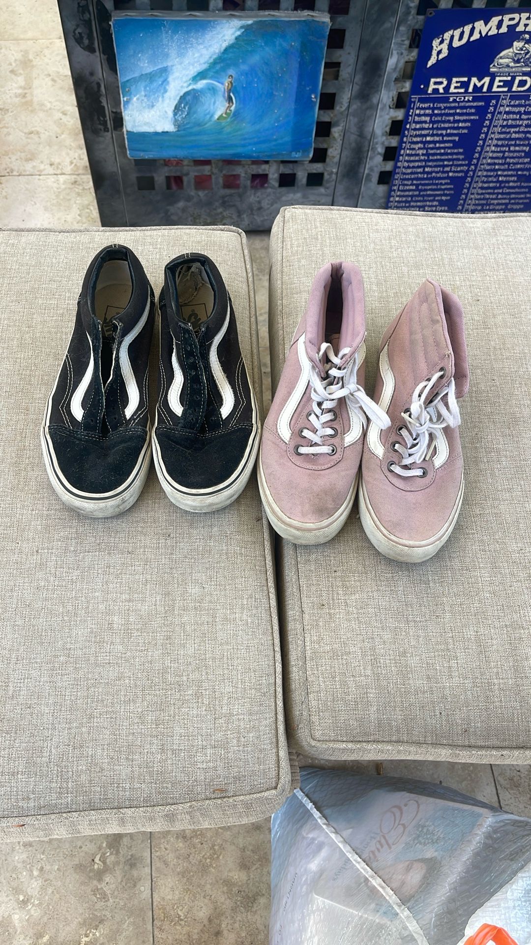 Vans Sneakers, Two Pairs, Black, Pink