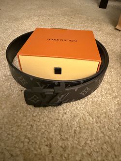 Black buckleLouis Vuitton Monogram Eclipse Belt LV initiales