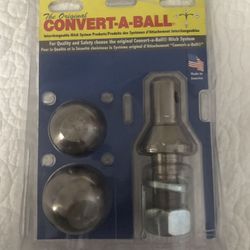 Convert-A Ball Nickel Plated 1" Shank with 2" & 2 5/16" Hitch Ball Set
