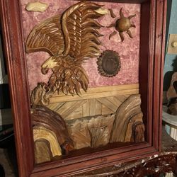 Handcrafted Wooden Eagle Puzzle Frame (ART)
