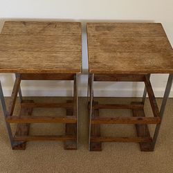 Metal / Wood End Tables Or Nightstands