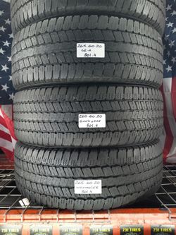 4 USED TIRES LT265/60R20 GOODYEAR WRANGLER SR-A LOAD RANGE E 265/60R2 LT  TIRES HEAVY DUTY TRUCK 265 60 20 for Sale in Fort Lauderdale, FL - OfferUp