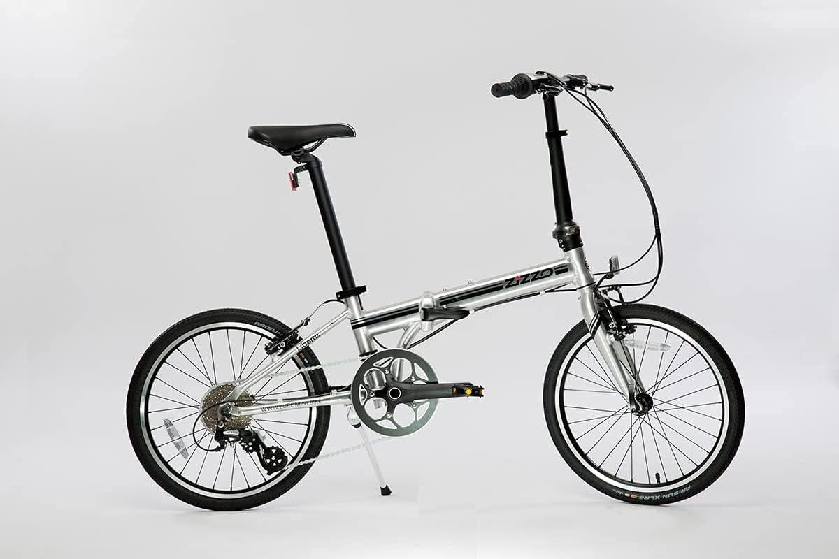 ZiZZO Liberte 23 lb Lightweight Aluminum Alloy 20-Inch 8-Speed Folding Bicycle Silver/Black
